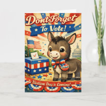 Recordatorio de Voto de Burro Patriótico Retro
