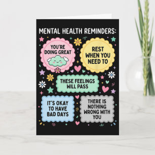 Tarjeta Recordatorios de Salud Mental Mes de Concientizaci