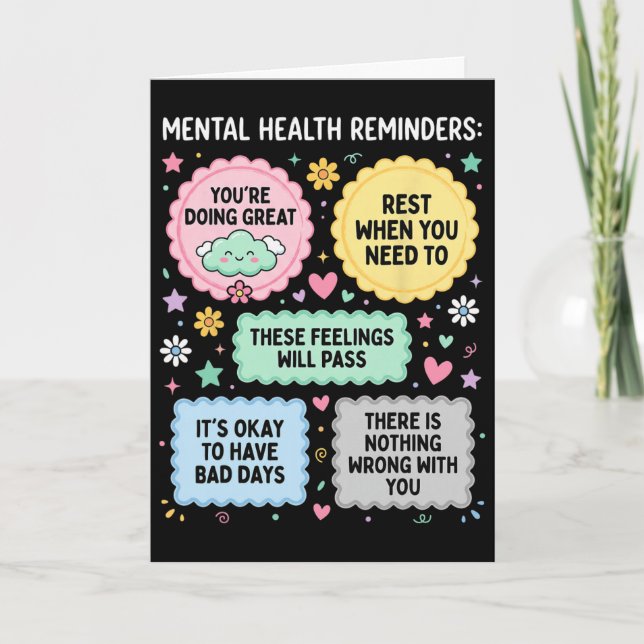 Tarjeta Recordatorios de Salud Mental Mes de Concientizaci (Anverso)