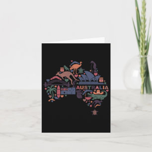 Tarjeta Recorrer Australia y hacer mapas de vacaciones aus
