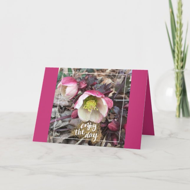 TARJETA RECORRIENTE DEL DÍA DE LA MADRE FLORADA EN ROSA (Anverso)