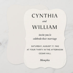 Tarjeta recortada en relieve - Invitación de boda