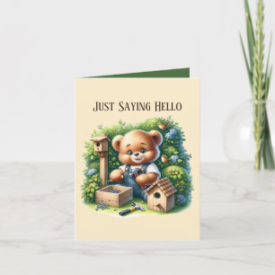 Tarjeta Recortar el oso de saludo añadir mensaje