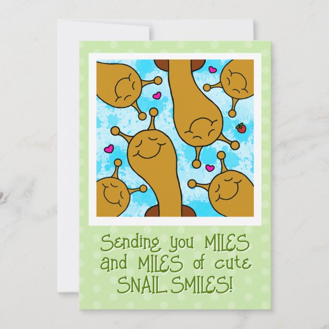 Tarjeta Recortar Millas De Caracol De Amistad Sonriente (Anverso)