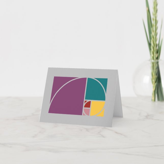 Tarjeta Rectáreas de espiral fibonacci y de proporción dor (Anverso)