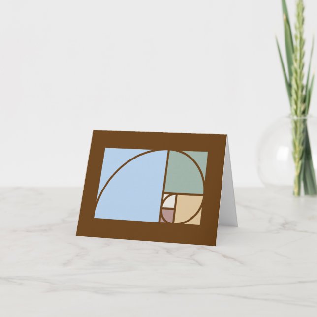 Tarjeta Rectáreas de espiral fibonacci y de proporción dor (Anverso)