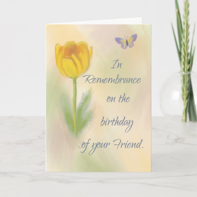 Tarjeta Recuento de cumpleaños de amigo Flor acuarela (Anverso)