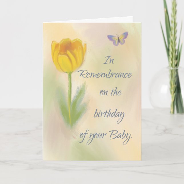 Tarjeta Recuento de cumpleaños del bebé Flor acuarela (Anverso)
