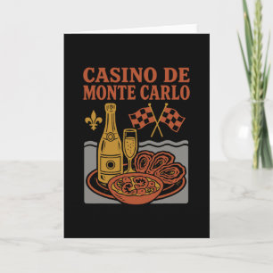 Tarjeta Recuerdo de Casino De Monte Carlo Mónaco Comida Y