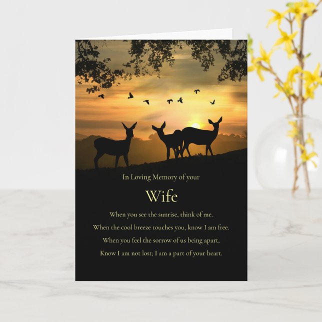 Tarjeta Recuerdo de cumpleaños para una esposa fallecida E (flor amarilla)