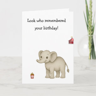 Tarjeta Recuerdo de elefante divertido insulto de edad