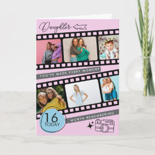 Tarjeta Recuerdo de foto de tira de película de cumpleaños