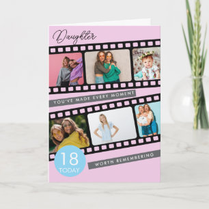 Tarjeta Recuerdo de foto en tira de película del 18 cumple