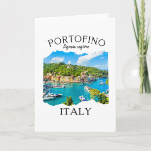 Tarjeta Recuerdo de Portofino Italia para chicas mujeres f
