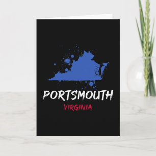 Tarjeta Recuerdo de Portsmouth Virginia Va con manchas de 