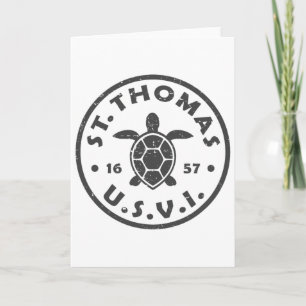 Tarjeta Recuerdo de Tortuga Marina de St Thomas Usvi para