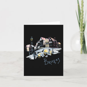 Tarjeta Recuerdo de vacaciones familiares en Brujas Bélgic