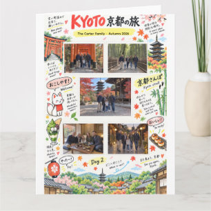 Tarjeta Recuerdo de viaje a Kyoto Japón 5 Collage de fotos