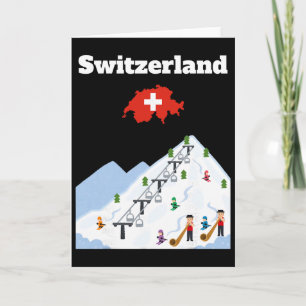 Tarjeta Recuerdo de viaje de esquí a Suiza Amante del esqu