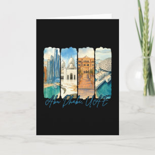 Tarjeta Recuerdo de viaje de pincelada de Abu Dhabi Emirat