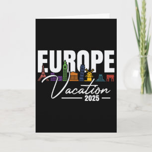 Tarjeta Recuerdo de viaje de vacaciones familiares en Euro