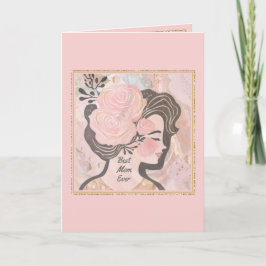 Tarjeta Recuerdo del Día de la Madre en Rosa Elegante