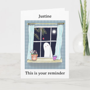 Tarjeta Recuerdo dulce personalizado de fantasma lindo aso
