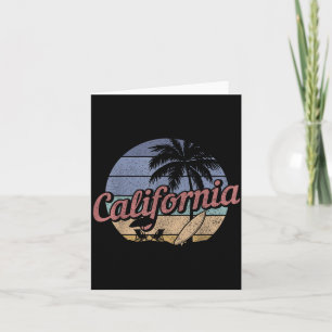 Tarjeta Recuerdo Vintage de Surf de California Surfista de