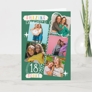 Tarjeta Recuerdos de Fotos de Cumpleaños 18 de Hija