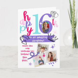 Tarjeta Recuerdos de Fotos del Increíble Cumpleaños 16 de