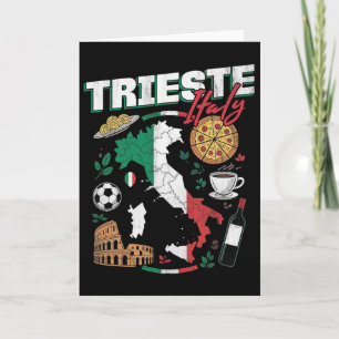Tarjeta Recuerdos de Mapa de Bandera Italiana Italia Tries