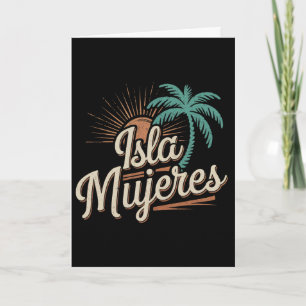 Tarjeta Recuerdos de vacaciones en Isla Mujeres México Fam