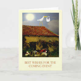 Tarjeta Recuerdos del permiso por maternidad, cigüeña,