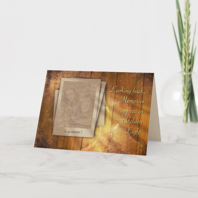 Tarjeta Recuerdos dorados (personalizables) (Anverso)