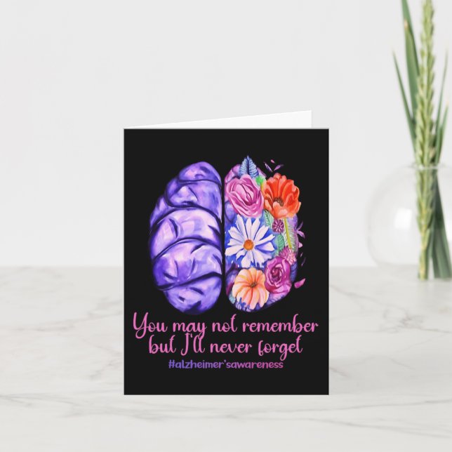 Tarjeta Recuerdos Importan Alzheimer Morado  Conciencia de (Anverso)