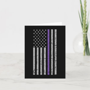 Tarjeta Recuerdos Matan Alzheimer Bandera USA Púrpura Tira