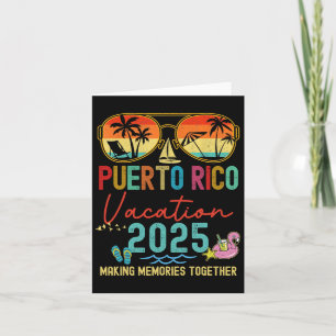 Tarjeta Recuerdos Retro de Vacaciones en Puerto Rico 2025 