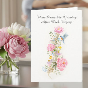 Tarjeta Recuperación de cirugía de espalda Floral Espina c