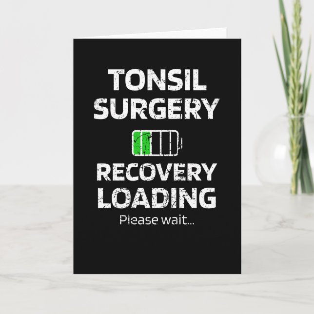 Tarjeta Recuperación de la Cirugía Tonsil | Regalos Tonsil (Anverso)