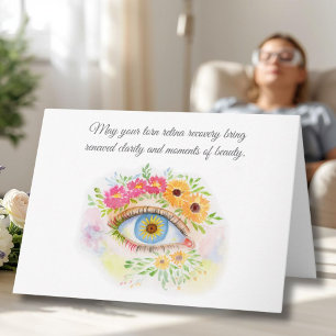 Tarjeta Recuperación floral de retina desgarrada con peoní