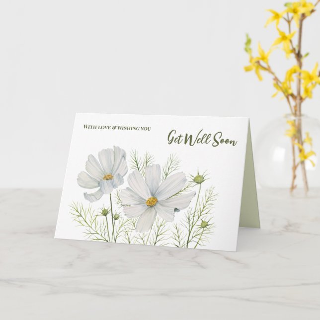 Tarjeta Recuperación General Pronto Cosmos Blancos (flor amarilla)