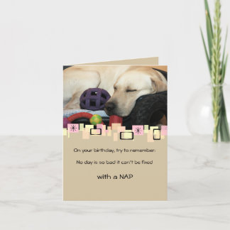Tarjeta Recuperador de Labrador Amarillo Napping en todas 