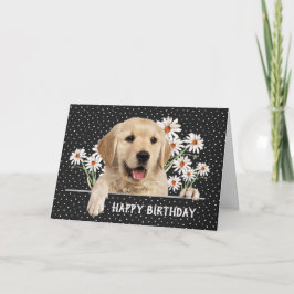 Tarjeta Recuperador de oro de cumpleaños sobre puntos de p