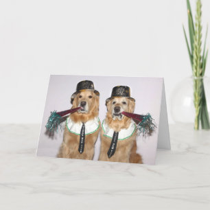 Tarjeta Recuperador de oro resplandeciendo bocinas de Año