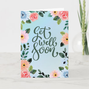 Tarjeta Recupérate Pronto - floral