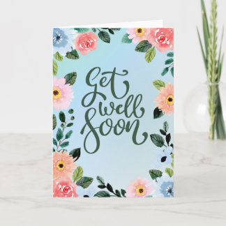 Tarjeta Recupérate Pronto - floral