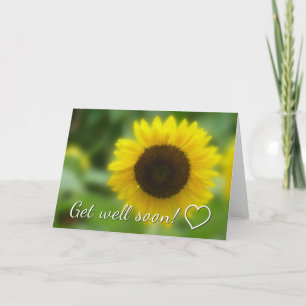 Tarjeta Recupérate pronto: Girasol brillante y alegre