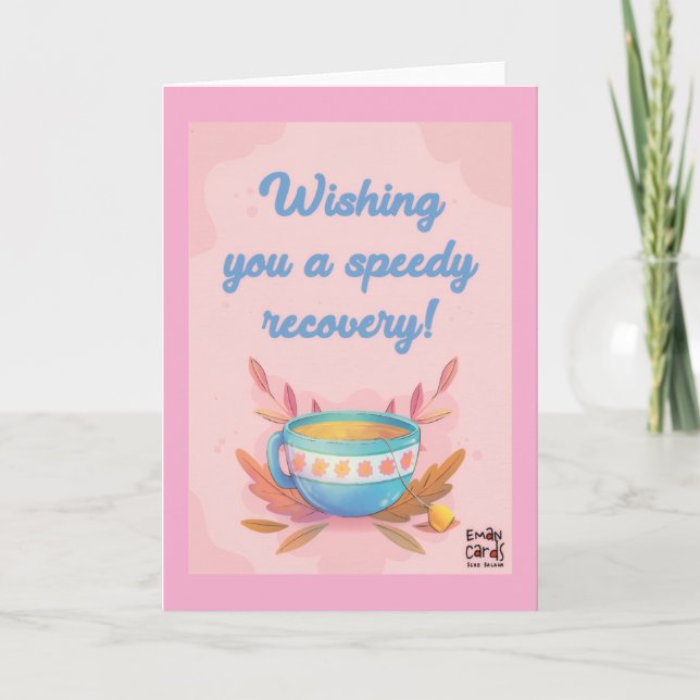 Tarjeta Recupérate Pronto - Taza de Té (Anverso)