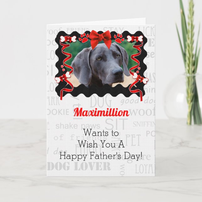 Tarjeta Red and Black Masculine From the Dog Father's Day (Anverso)