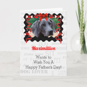 Tarjeta Red and Black Masculine From the Dog Father's Day